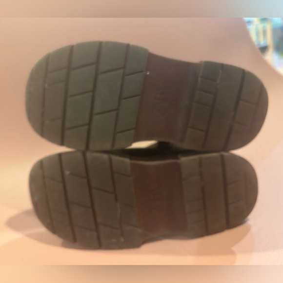 Zara Toddler 7.5 Black Leather Zip Up Ankle boots - Picture 3 of 5